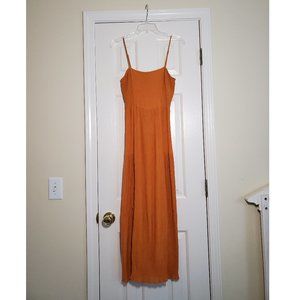 LUSH Rust Orange Tiered Maxi Dress, Size S
